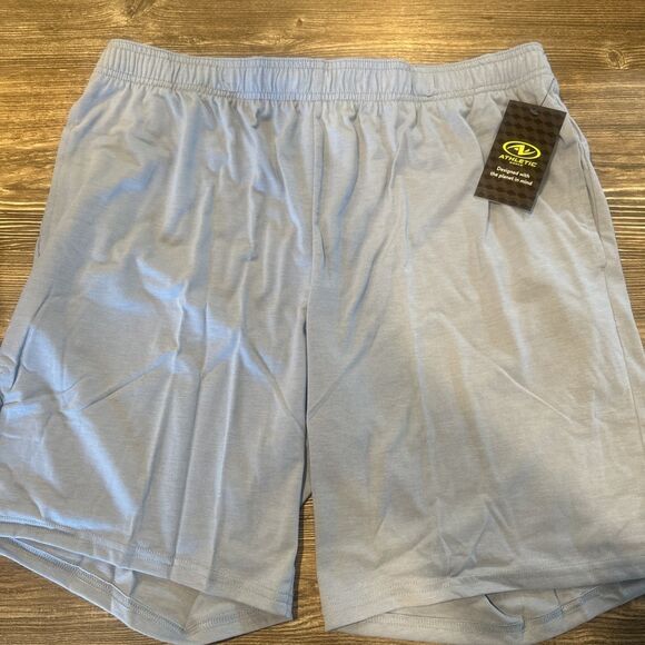 Athletic Works Tri Blend Active Lounge Shorts Men's Large Blue 9 Inseam NWT - Picture 4 of 8